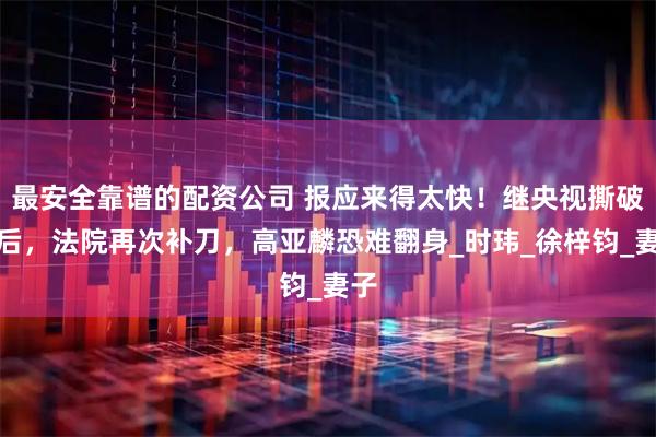 最安全靠谱的配资公司 报应来得太快！继央视撕破脸后，法院再次补刀，高亚麟恐难翻身_时玮_徐梓钧_妻子
